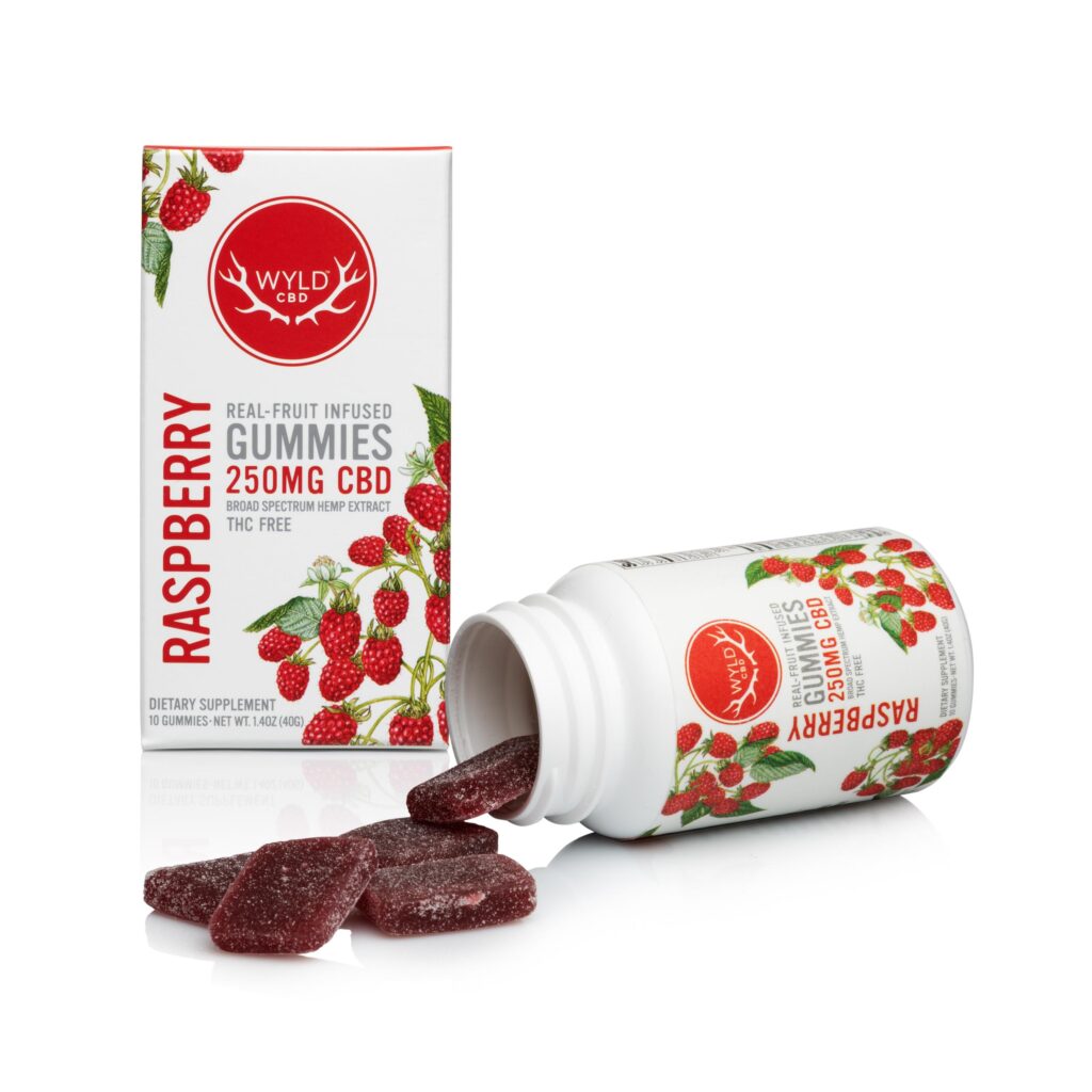 WYLD 250MG CBD RASPBERRY 10PK HEMP GUMMIES