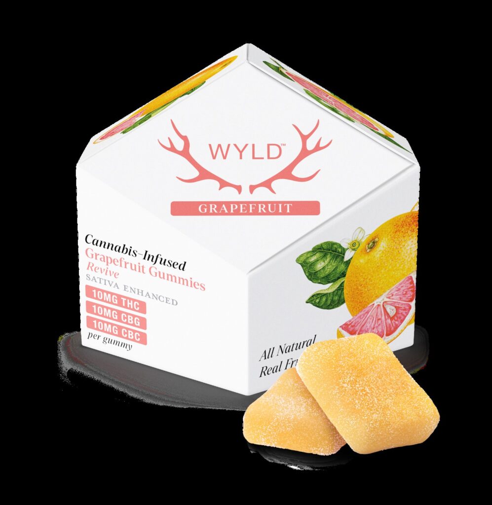 WYLD 100MG 1:1:1 THC/CBG/CBC GRAPEFRUIT 10PK GUMMIES - SATIVA