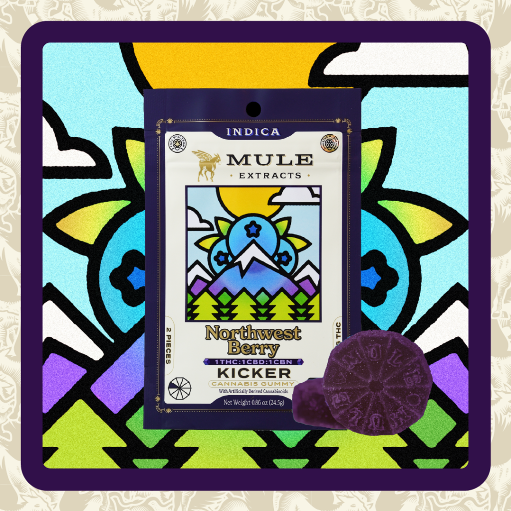 MULE 100MG 1:1:1 THC/CBD/CBN NW BERRY GUMMY - INDICA