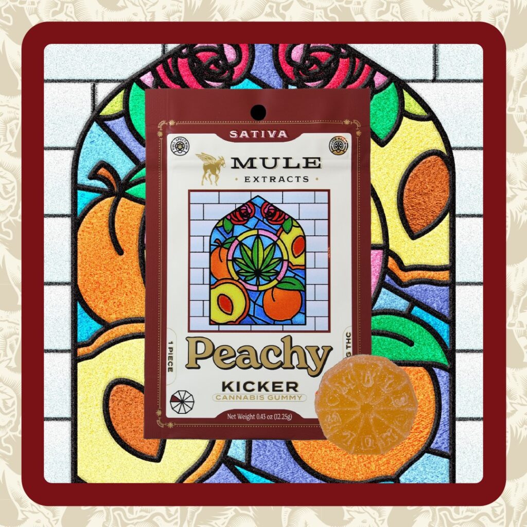 MULE KICKER 100MG PEACHY GUMMY - SATIVA