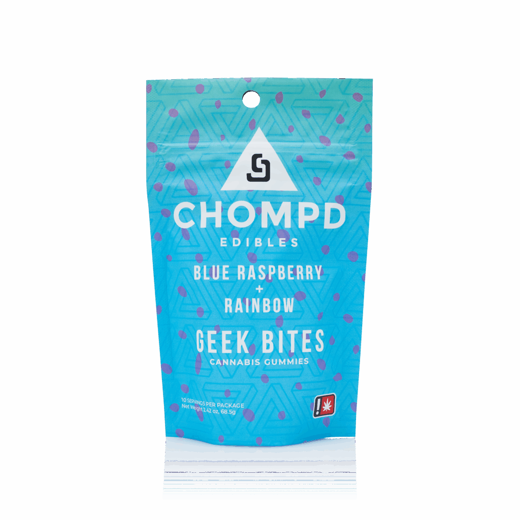 CHOMPD 100MG BLUE RASPBERRY GEEK BITES