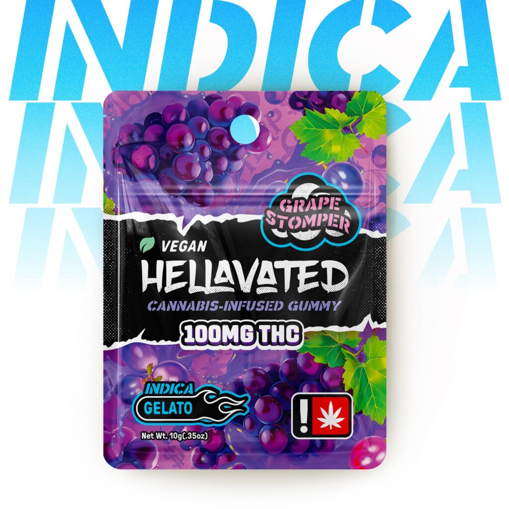 HELLAVATED 100MG GRAPE STOMPER SINGLE GUMMY - INDICA