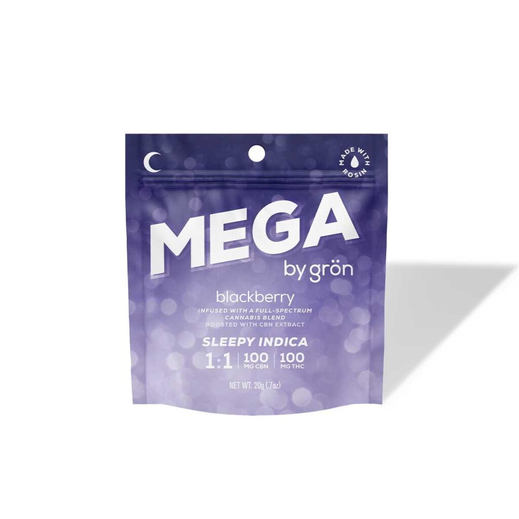 GRON 100MG 1:1 THC/CBN BLACKBERRY MEGA PEARL – INDICA