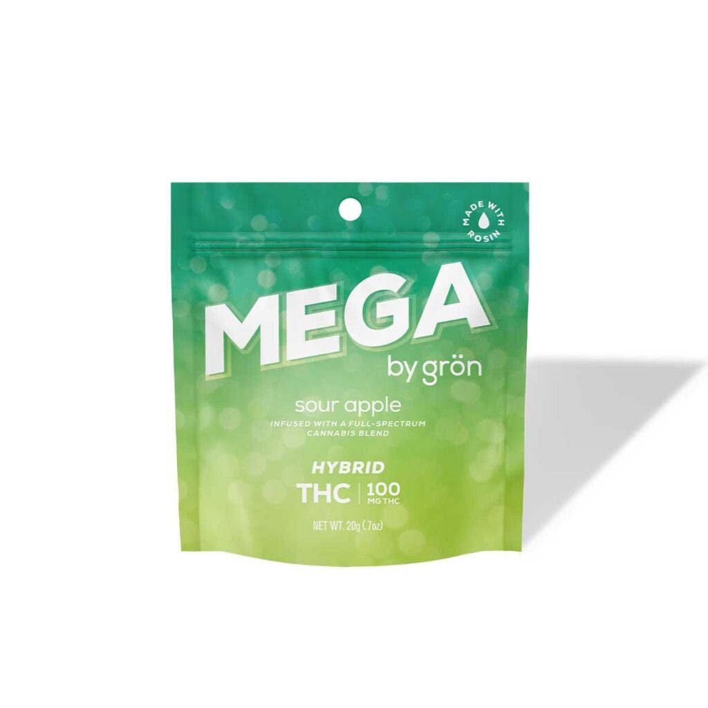 GRON 100MG SOUR GRAPE MEGA PEARL GUMMY - INDICA