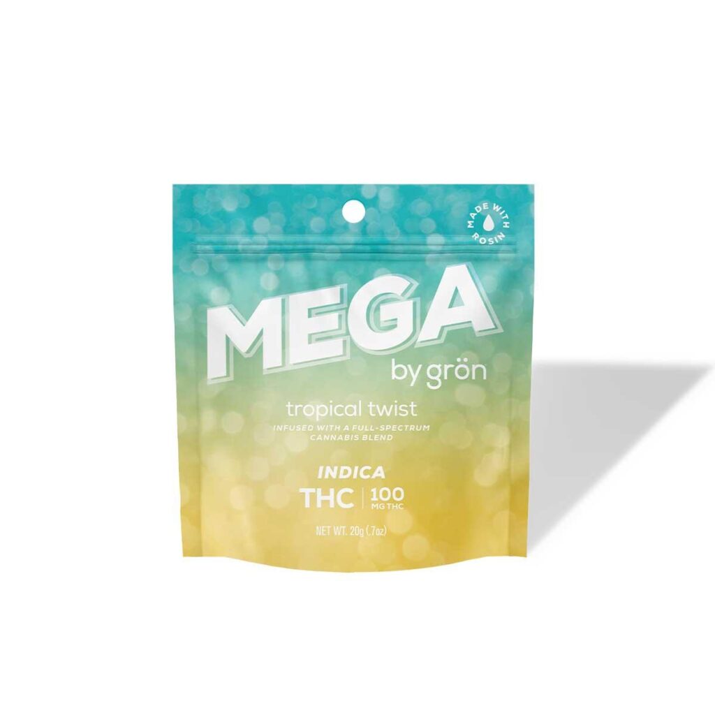 GRON 100MG TROPICAL TWIST MEGA PEARL GUMMY - INDICA
