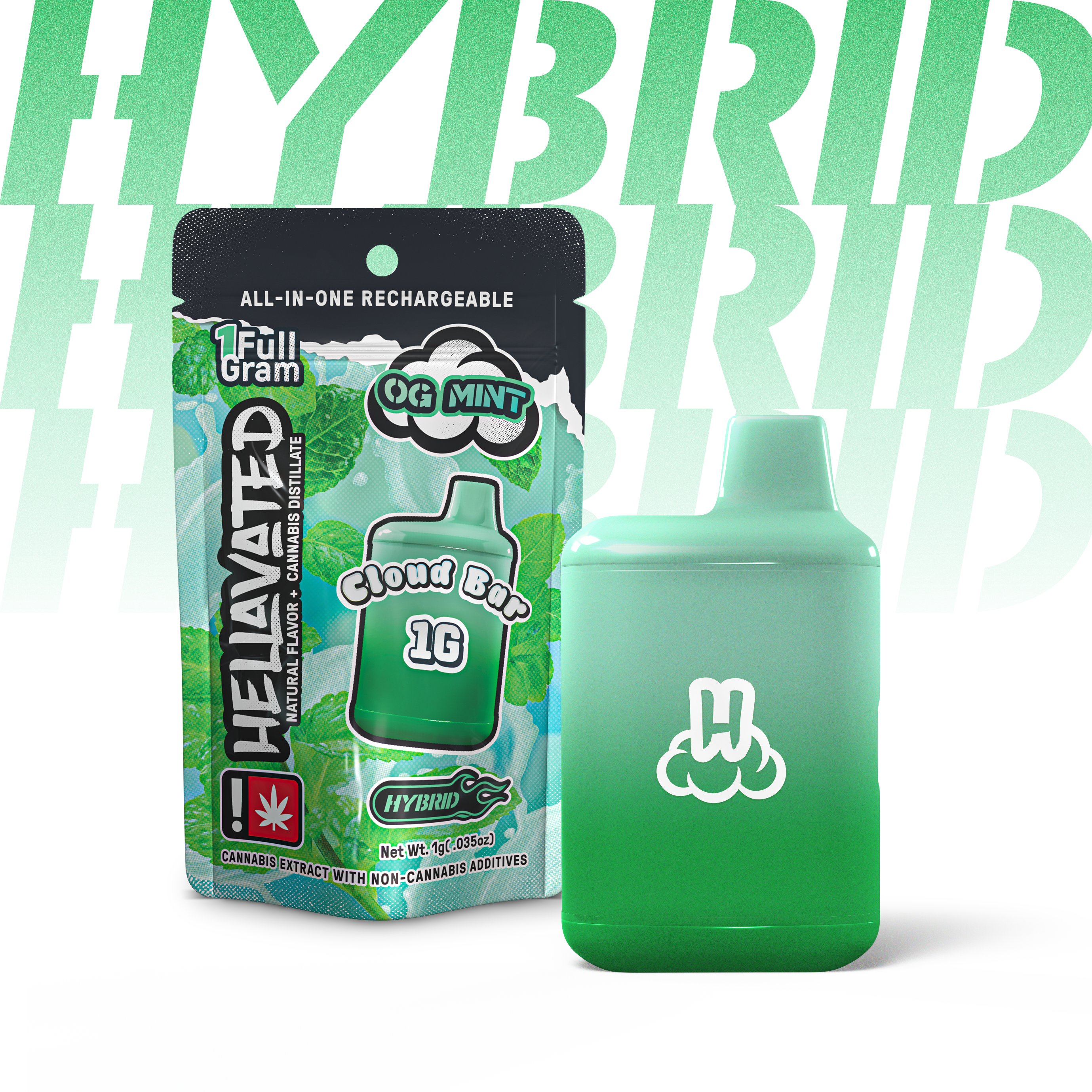 HELLAVATED 1G OG MINT CLOUD BAR - HYBRID