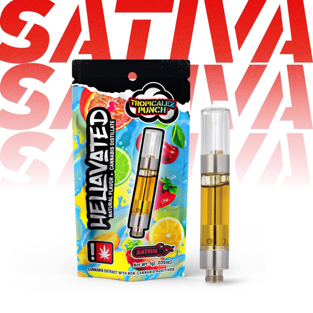 HELLAVATED 1G TROPICALEZ PUNCH FLAVORED CART - SATIVA