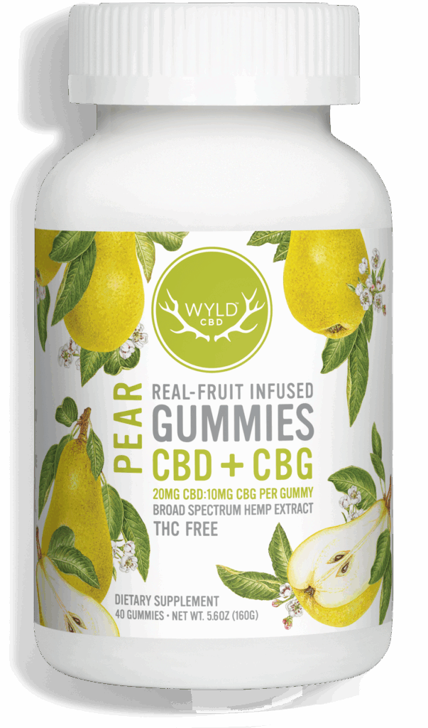 WYLD 800MG CBD/CBG PEAR 40PK HEMP GUMMIES