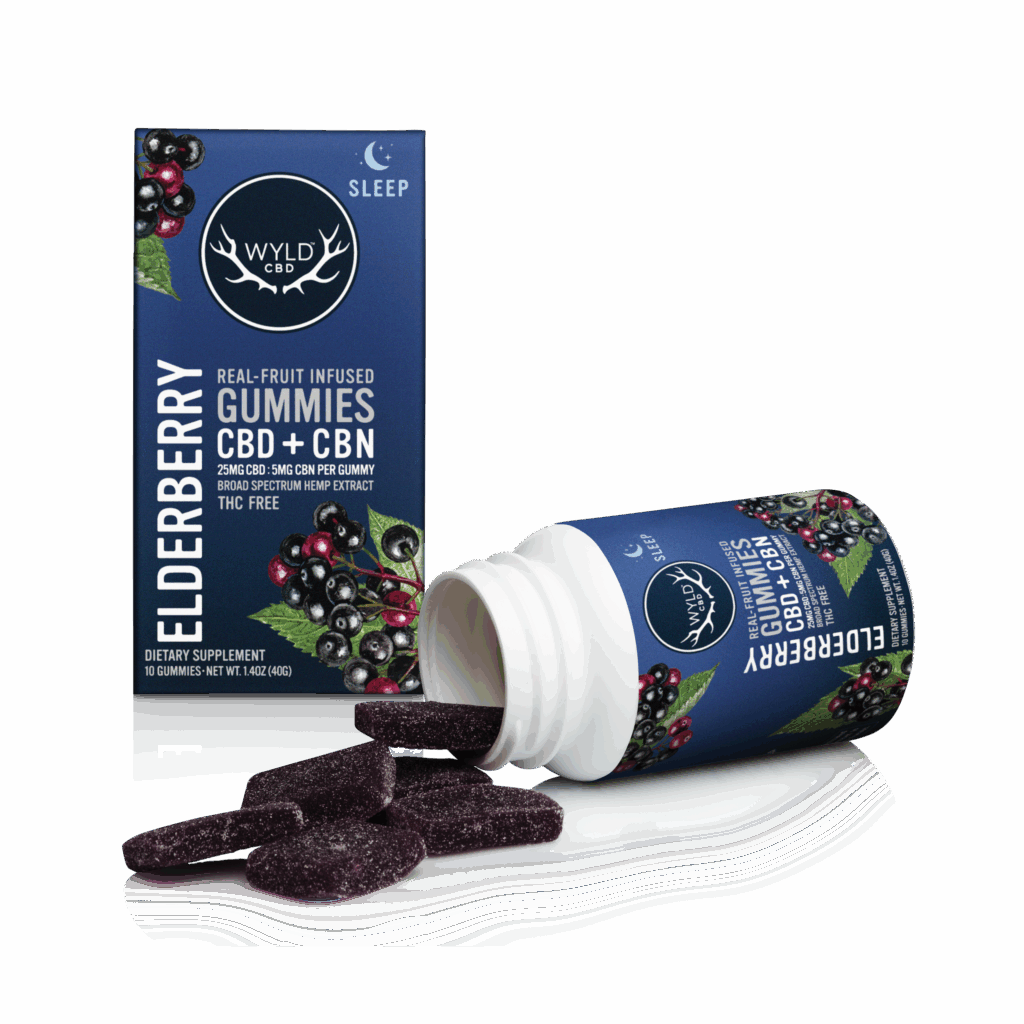 WYLD HEMP 250MG CBN ELDERBERRY 10 PACK GUMMIES