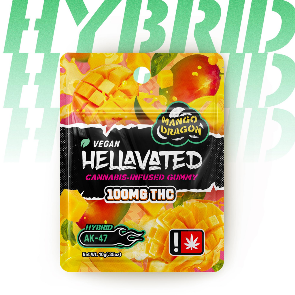 HELLAVATED 100MG MANGO DRAGON SINGLE GUMMY - HYBRID