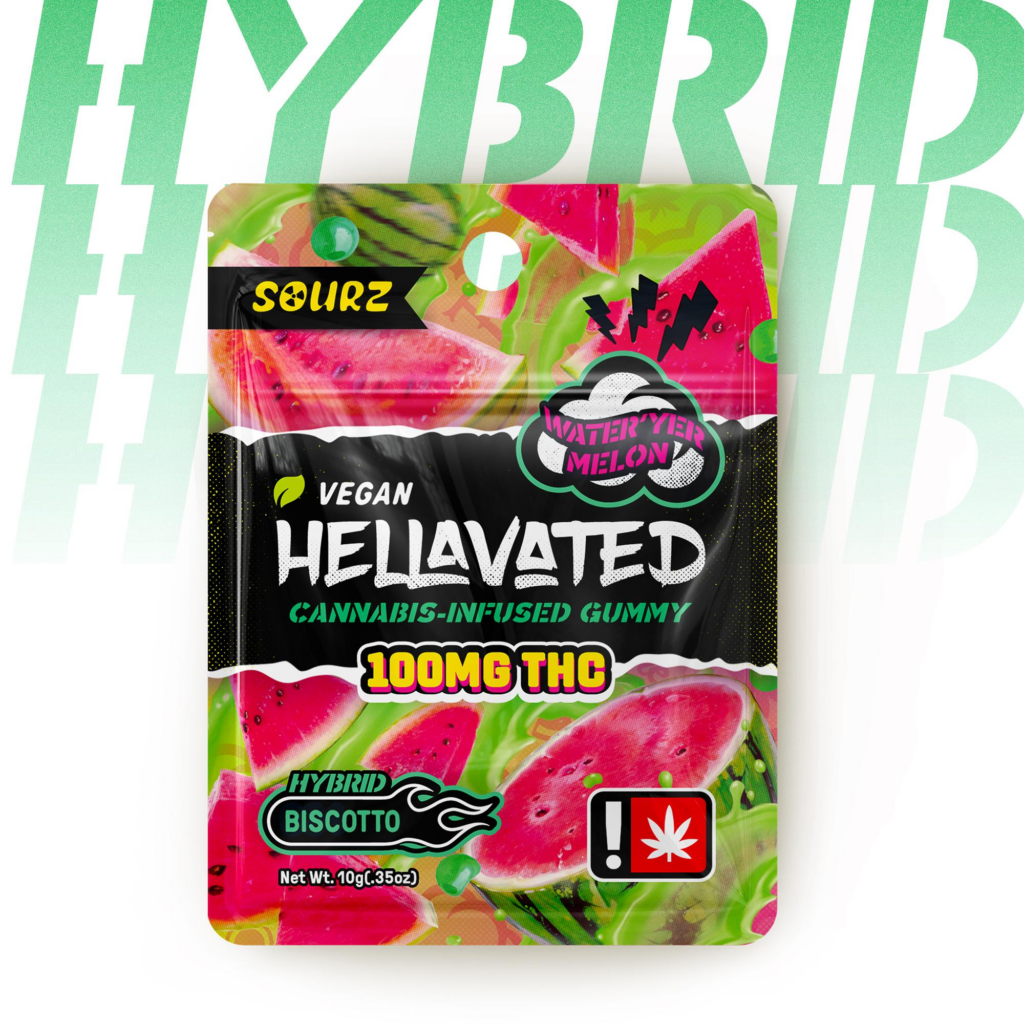HELLAVATED 100MG SOUR WATERMELON SINGLE GUMMY - INDICA