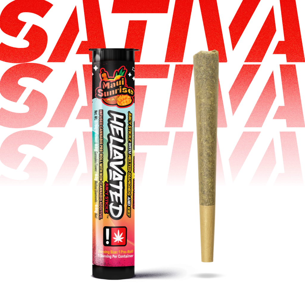 HELLAVATED .75G MAUI SUNRISE JUICY STICKZ INFUSED PREROLL - SATIVA