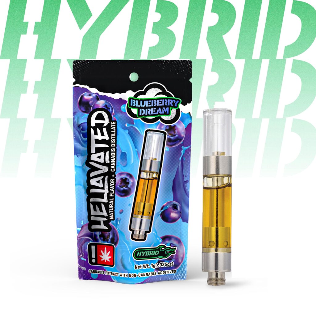 HELLAVATED 1G BLUEBERRY DREAM FLAVORED DISTILLATE CARTRIDGE - HYBRID