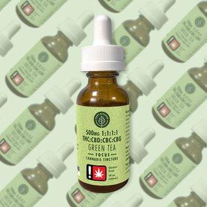 Hapy Kitchen | 1:1:1:1 THC:CBD:CBC:CBG GREEN TEA TINCTURE | 1OZ Tincture | 500mg | SATIVA