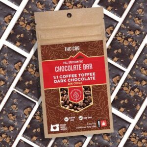Coffee Toffee Dark Chocolate Bar | 100mg | 1:1 THC:CBG