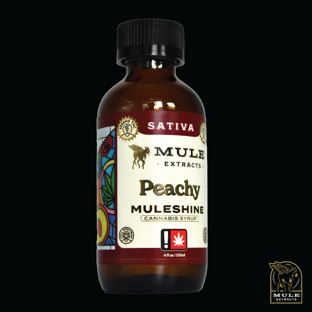 MULE EXTRACTS | 1000MG | MULESHINE PEACHY CANNABIS SYRUP - SATIVA