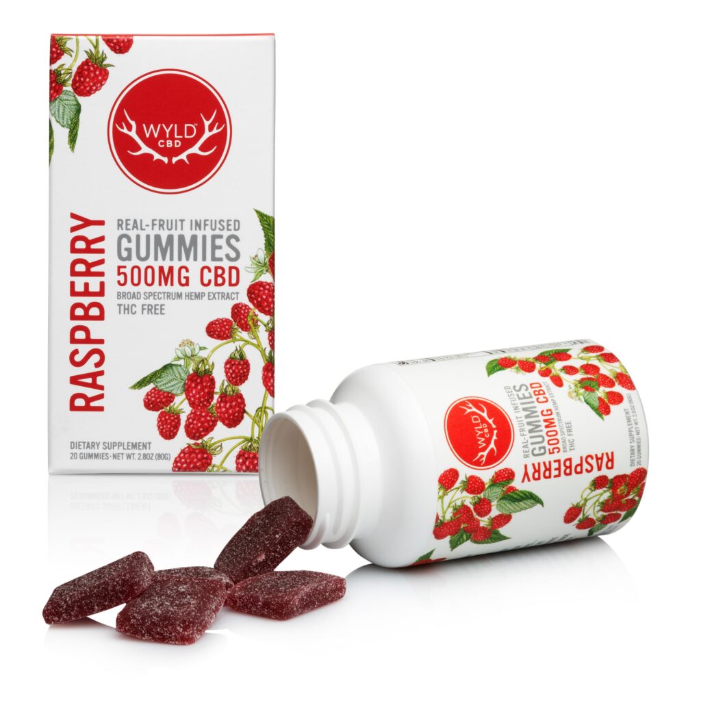WYLD 500MG CBD RASPBERRY 20PK HEMP GUMMIES