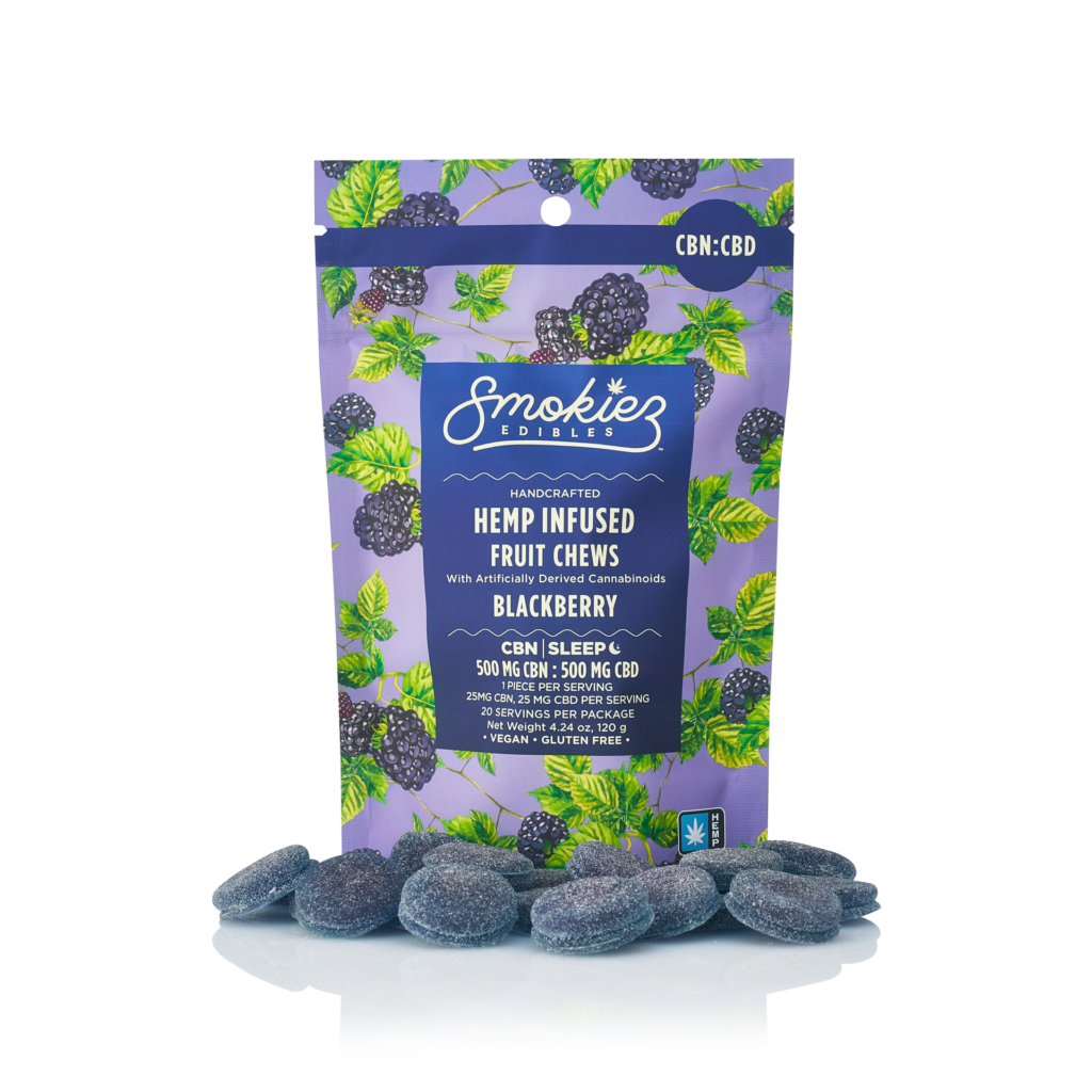 SMOKIEZ 500MG 1:1 CBN/CBD SWEET BLACKBERRY 20PK - INDICA