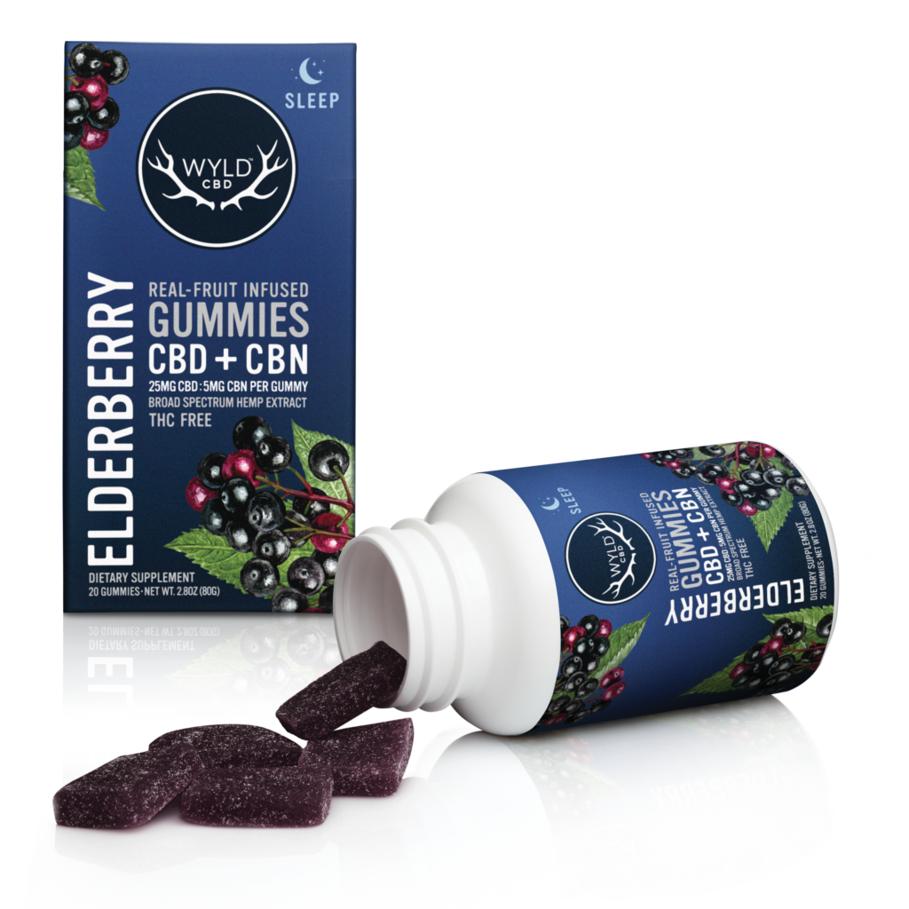 WYLD 500MG 5:1 CBD/CBN ELDERBERRY GUMMIES 20PK HEMP GUMMIES - INDICA