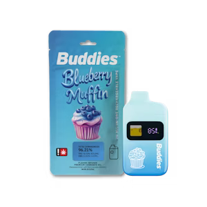 BUDDIES | 1G | BLUEBERRY MUFFIN FLAVORED AIO CARTBlueberry Muffin | | AiO Flavored Distillate Cartridge - HYBRID