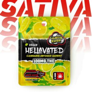HELLAVATED 100MG LEMON KUSH SINGLE GUMMY - SATIVA