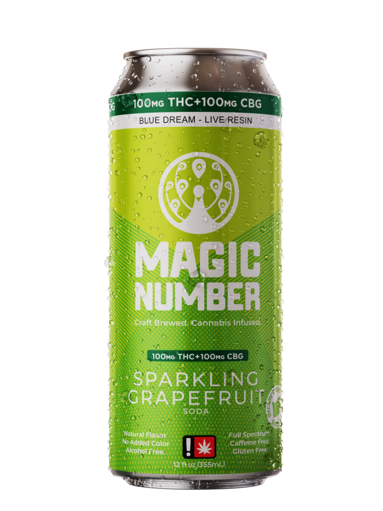 Magic Number | Sparkling Grapefruit | 100mg THC : 100mg CBG | Beverage