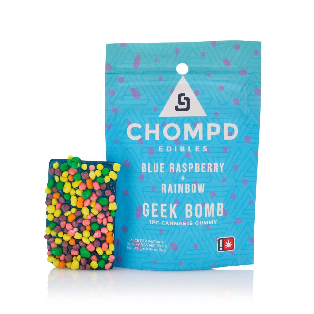 CHOMPD 100MG BLUE RASPBERRY GEEK BOMB