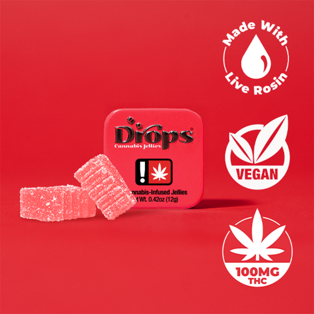 DROPS 100MG CHERRY 2PC GUMMY - INDICA