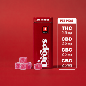 DROPS | 1:1:1:1 THC:CBD:CBC:CBG CRNBRY 20PK - SATIVA