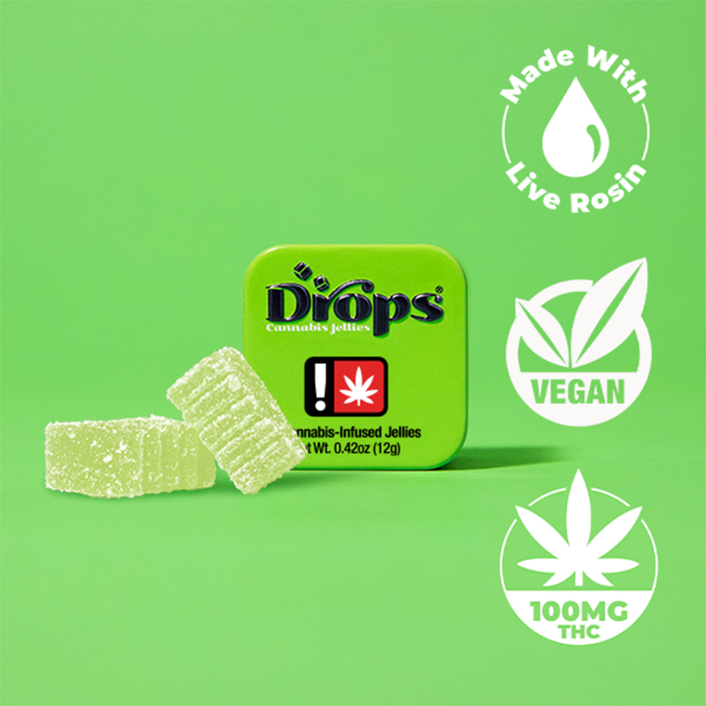 DROPS 100MG LIME 2PC GUMMY - HYBRID