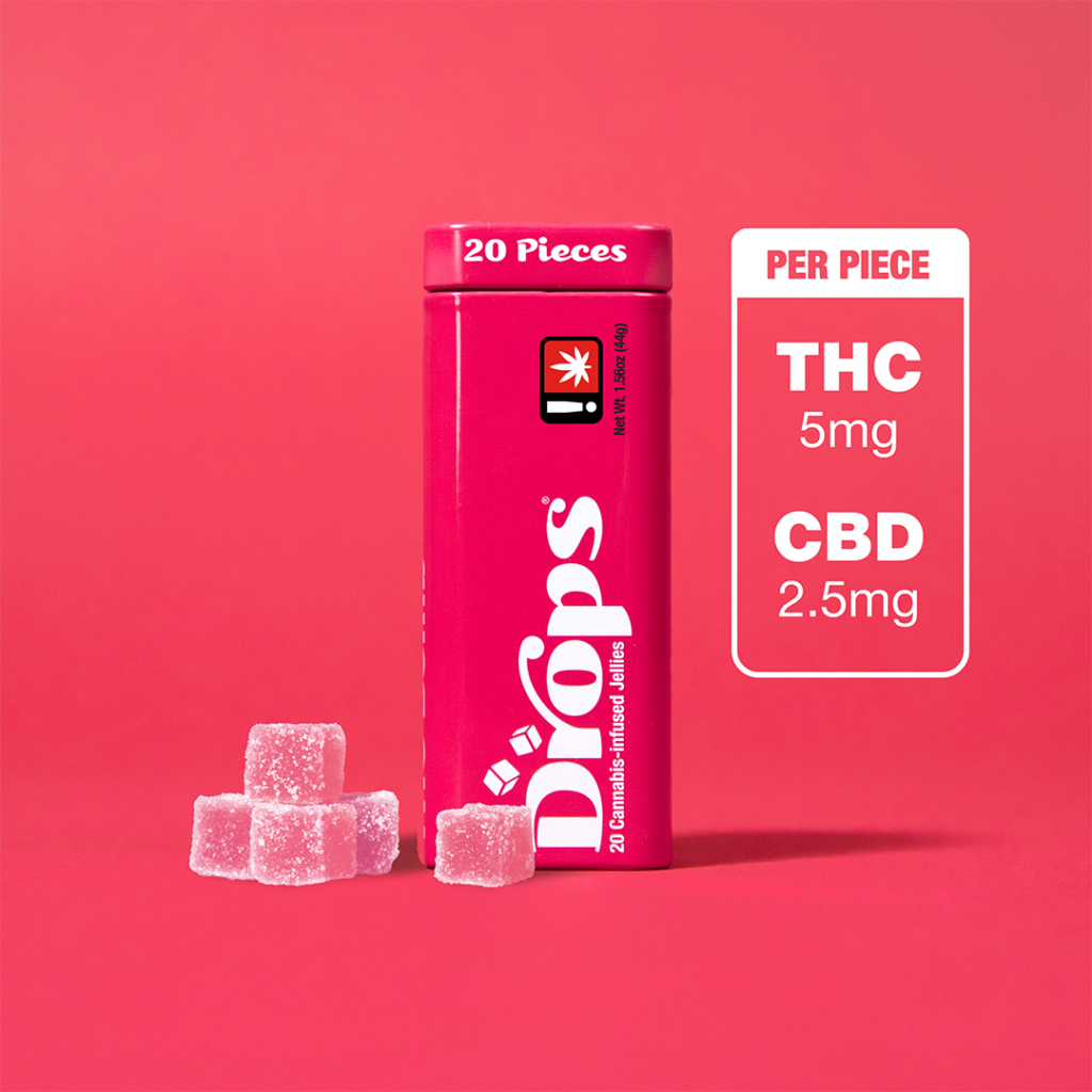 DROPS 100MG 1:2 CBD/THC RASPBBERRY 20PK - SATIVA