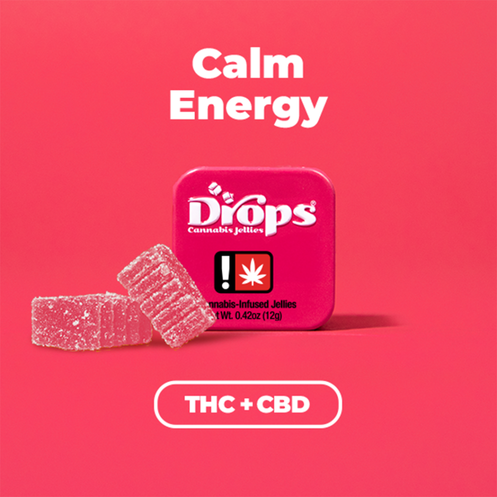 DROPS 100MG 1:2 CBD/THC RASPBERRY 2PC GUMMIES - SATIVA
