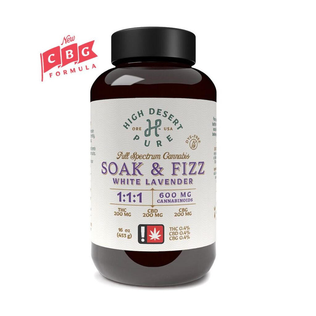 White Lavender Soak and Fizz | 16oz | 1:1:1 THC/CBD/CBG