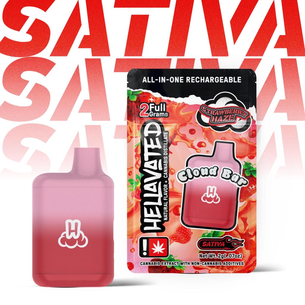 HELLAVATED 2G STRAWBERRY HAZE AIO CLOUD BAR - SATIVA