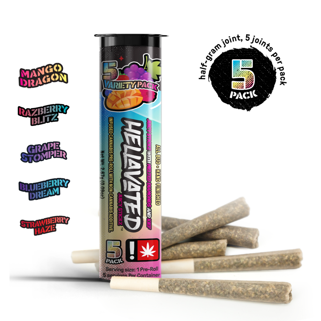 HELLAVATED 5PK VARIETY JUICY STICKZ – MIXED