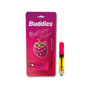 BUDDIES | 1G | RASPBERRY PARFAIT FLAVORED CART87.56%Raspberry Parfait | | Flavored Distillate Cartridge - HYBRID