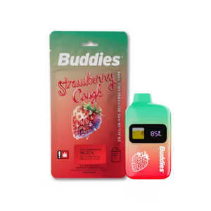 BUDDIES | 2G | STRAWBERRY COUGH FLAVORED AIO CART | Distillate Cartridge | HYBRID
