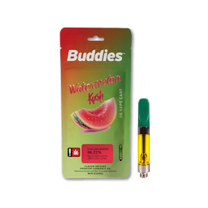 BUDDIES | 1G | WATERMLON KUSH FLAVORED CARTWatermelon Kush | | Flavored Distillate Cartridge - HYBRID