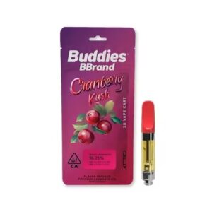 BUDDIES | 1G | CRANBERRY KUSH FLAVORED CART | 94.46% | Distillate Cartridge | HYBRID