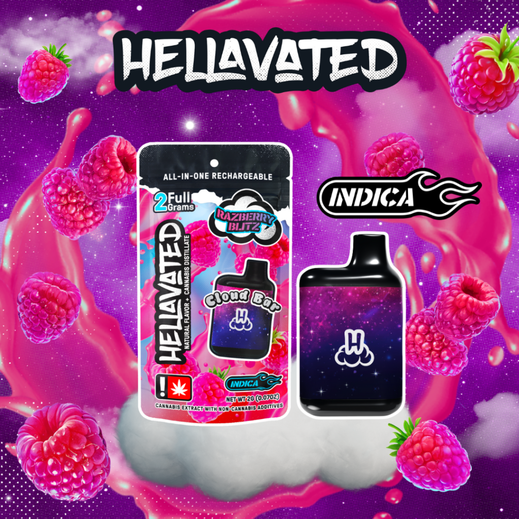 HELLAVATED 2G RAZBERRY BLITZ CLOUD BAR - INDICA