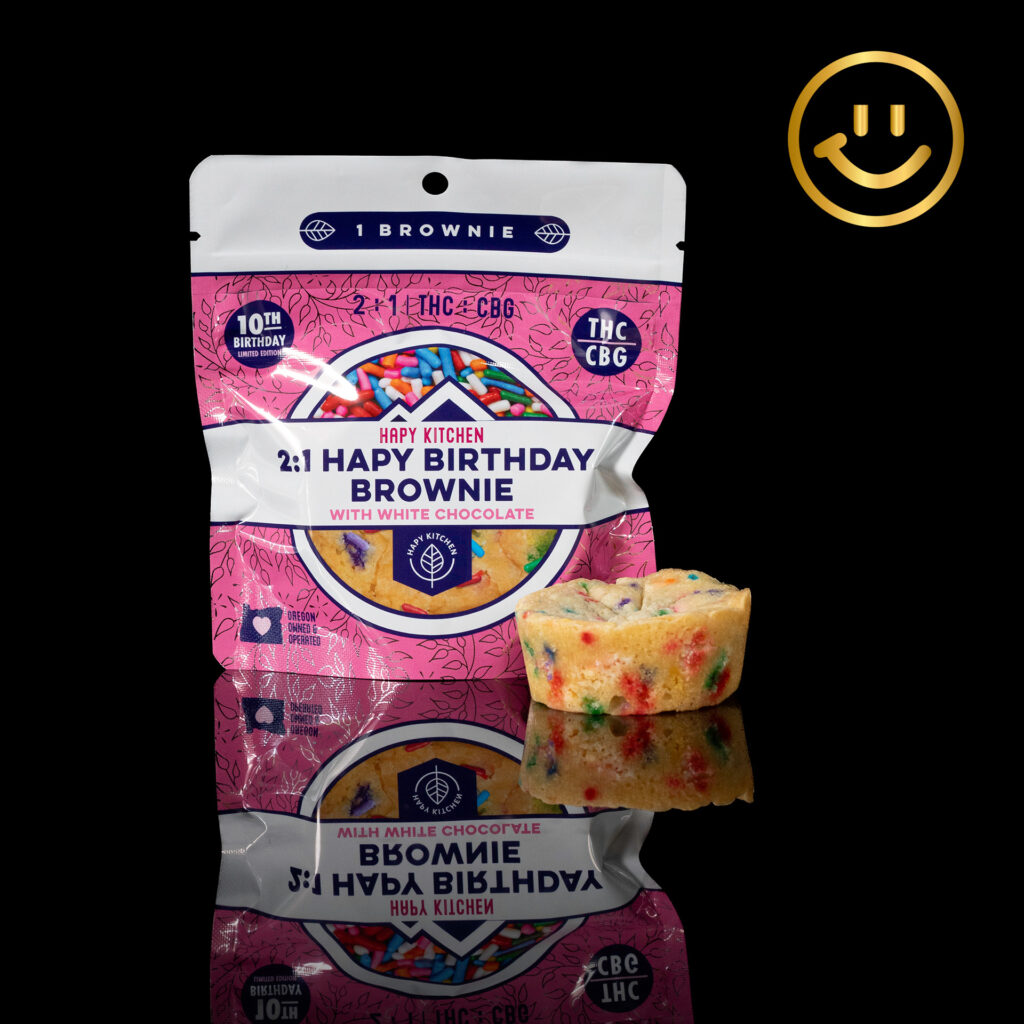 HAPY KITCHEN 100MG BIRTHDAY BROWNIE W/ WHITE CHOCOLATE THC:CBG 2:1 1PK