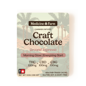 MEDICINE FARM 1:1:1 THC:CBD:CBG ESPRESSO MINI CRAFT CHOCO BAR