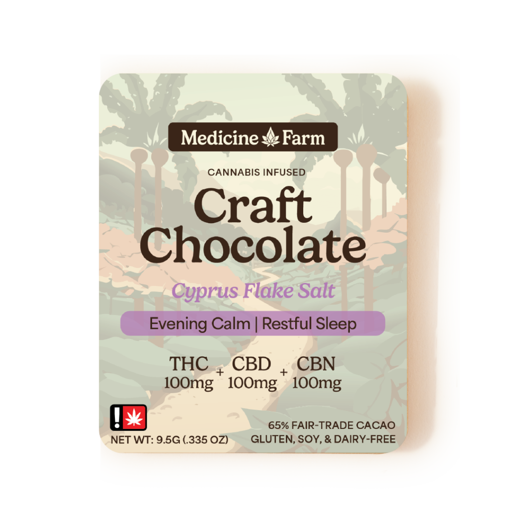 Cyprus Flake Salt | 100mg 1:1:1 THC:CBD:CBN | Mini Chocolate Bar | .335 oz
