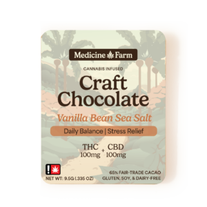 Vanilla Bean Sea Salt | 100mg 1:1 THC:CBD | Mini Chocolate Bar | .335 oz