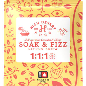 HIGH DESERT PURE 4OZ CITRUS SNOW SOAK & FIZZ 1:1:1 THC:CBD:CBG