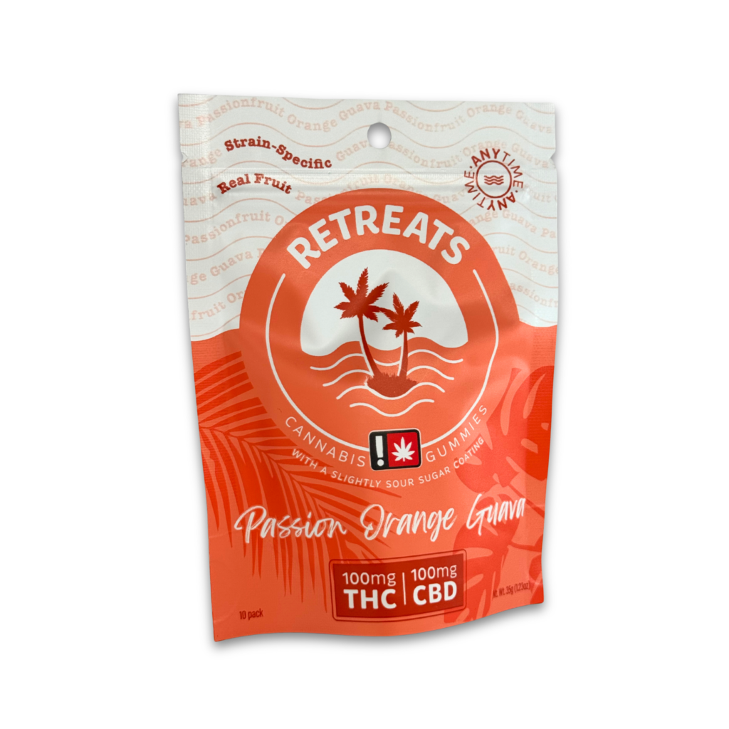 WVA 100MG 1:1 THC:CBD PASSION ORANGE GUAVA 10 PACK RETREATS - CBD