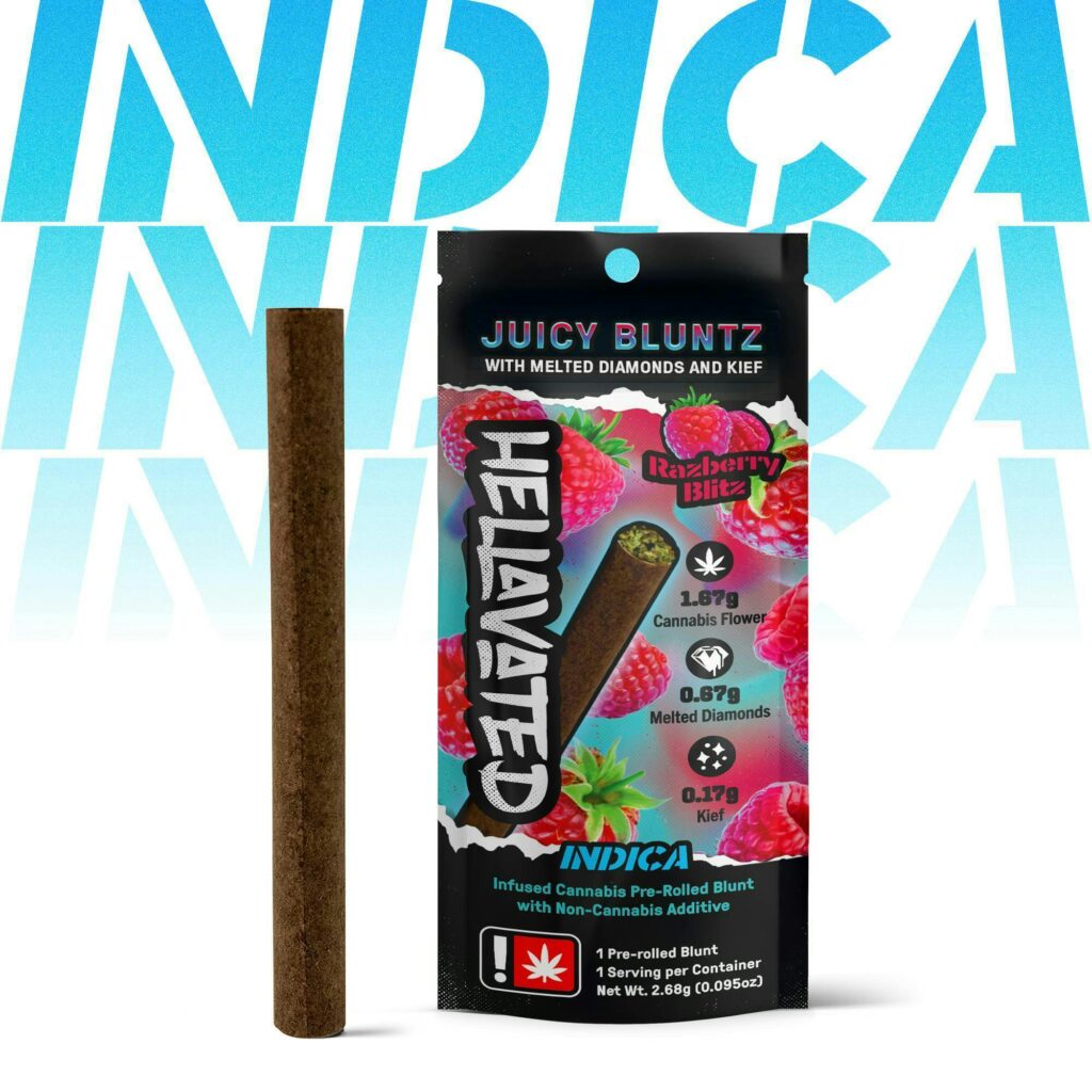 HELLAVATED RAZBERRY BLITZ JUICY BLUNTZ INFUSED BLUNT