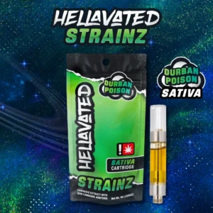 HELLAVATED 1G DURBAN POISON STRAINZ CARTRIDGE - SATIVA