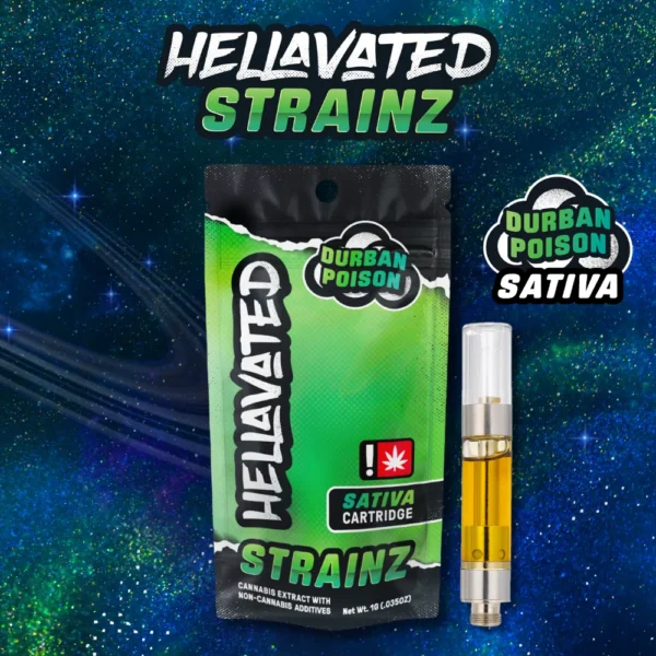 Strainz HELLAVATED 1G DURBAN POISON STRAINZ CARTRIDGE – SATIVA | The Green ...