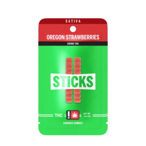 STICKS 100MG OREGON STRAWBERRIES 2 PIECE GUMMY - SATIVA